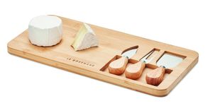 GLENAVY Conjunto de Tabua de Queijos de Bambu com Talheres