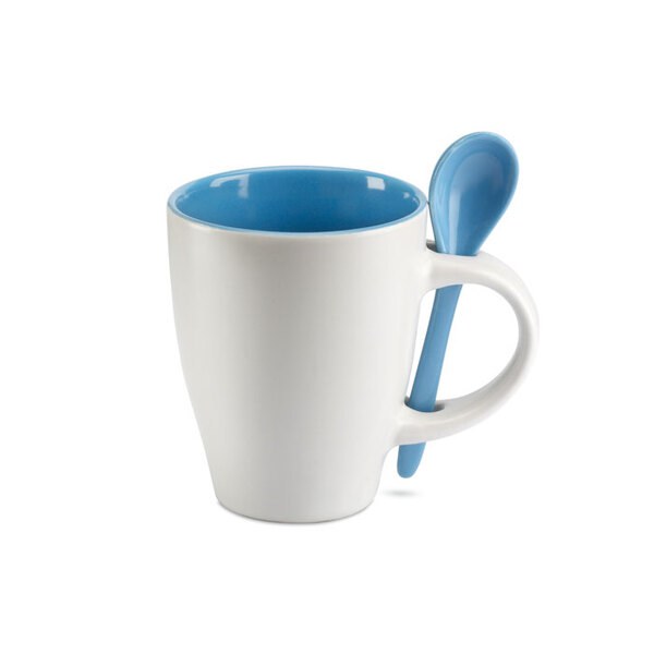 DUAL Caneca bicolor  colher 250 ml - GiftRetail MO7344