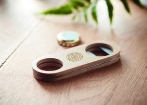 VALBAMPER Abridor oval de garrafas bambu