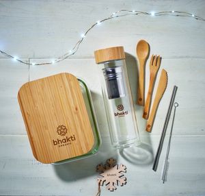 TUNDRA LUNCHBOX Lancheira vidro  tampa bambu