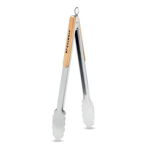 INIQ Premium Stainless Steel BBQ Tongs with Bamboo Grips