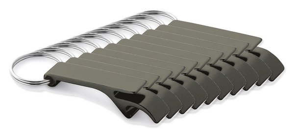Pack de 10 Egotier 93151 - Porta-chaves em alumínio com abre-cápsulas
