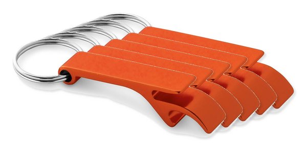 Pack de 50 Egotier 93151 - Porta-chaves em alumínio com abre-cápsulas