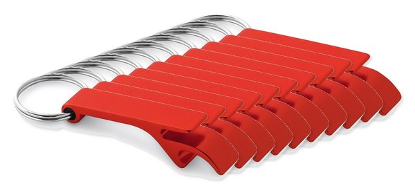 Pack de 100 Egotier 93151 - Porta-chaves em alumínio com abre-cápsulas