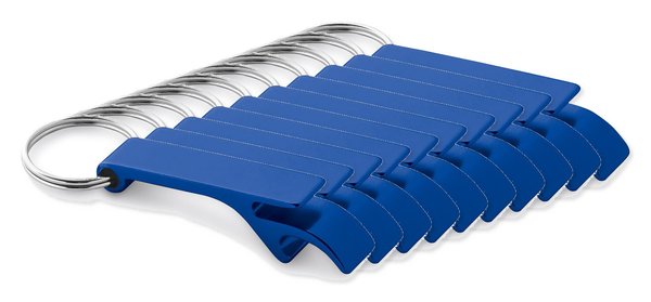 Pack de 100 Egotier 93151 - Porta-chaves em alumínio com abre-cápsulas