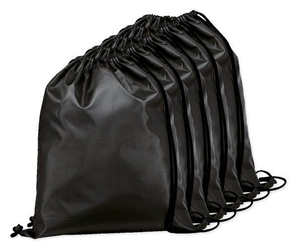Pack de 5 Egotier 92910 - Saco tipo mochila em 210D com cordões em preto