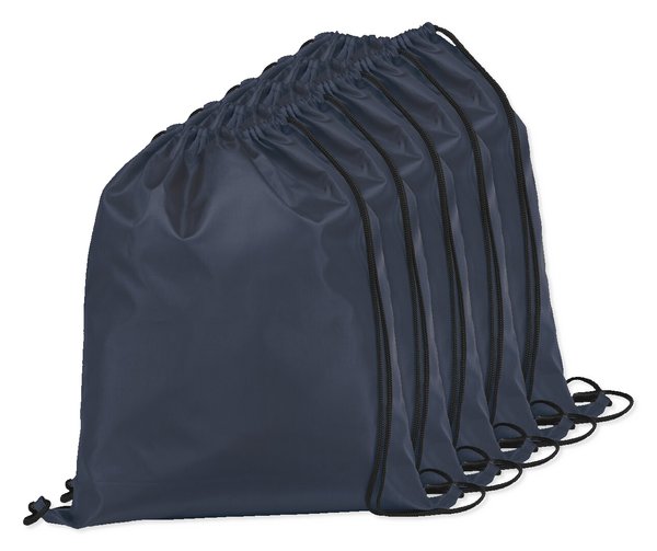 Pack de 5 Egotier 92910 - Saco tipo mochila em 210D com cordões em preto