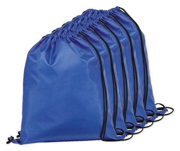 Pack de 5 Egotier 92910 - Saco tipo mochila em 210D com cordões em preto