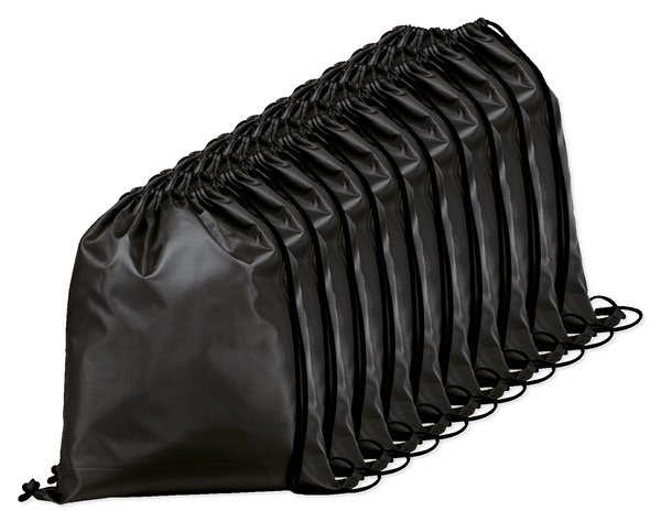 Pack de 10 Egotier 92910 - Saco tipo mochila em 210D com cordões em preto