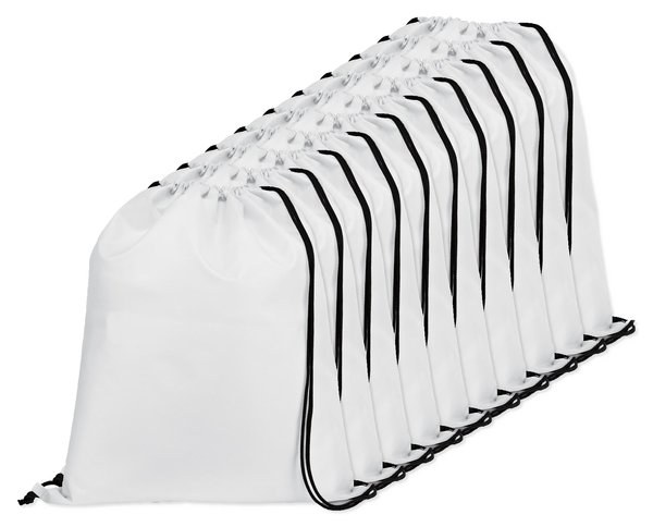 Pack de 10 Egotier 92910 - Saco tipo mochila em 210D com cordões em preto