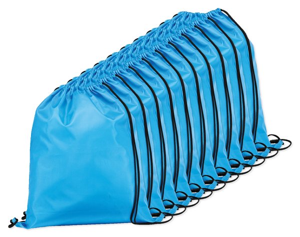 Pack de 10 Egotier 92910 - Saco tipo mochila em 210D com cordões em preto