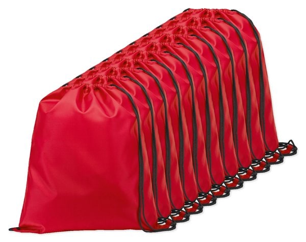 Pack de 10 Egotier 92910 - Saco tipo mochila em 210D com cordões em preto