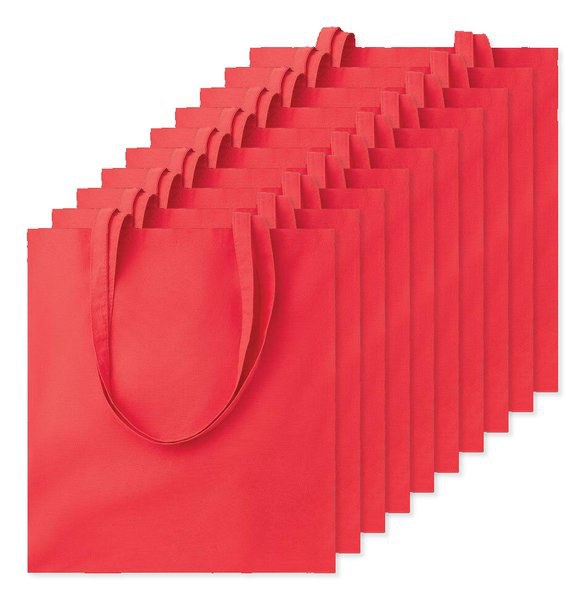 Pack de 100 GiftRetail MO9268 - COTTONEL COLOUR + Sacola de algodão 140 gr / m²