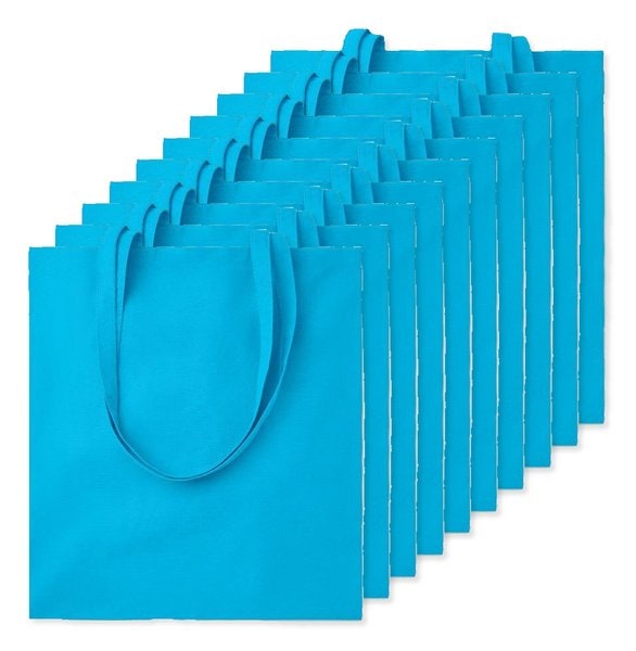 Pack de 100 GiftRetail MO9268 - COTTONEL COLOUR + Sacola de algodão 140 gr / m²