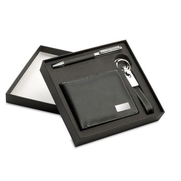 ELEGANCI Set esferográfica-porta-chaves - GiftRetail KC7109
