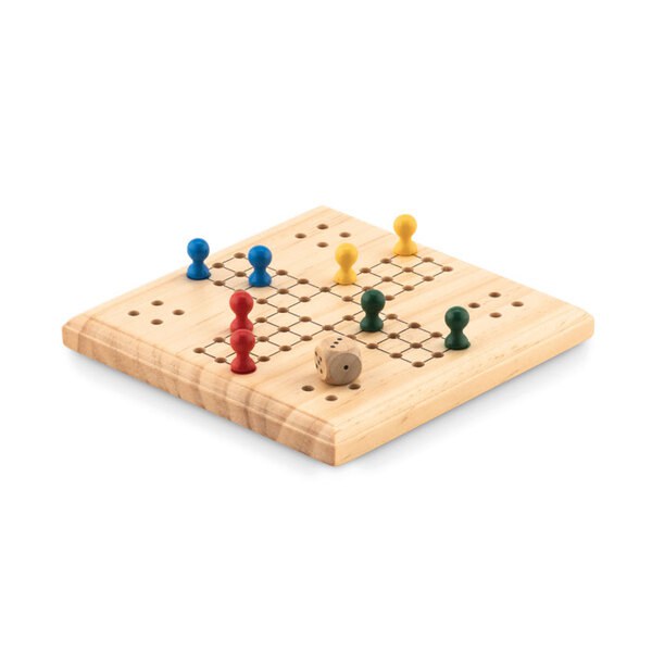 LUDO Jogo de Ludo Clássico em Madeira com Bolsa - GiftRetail MO6110