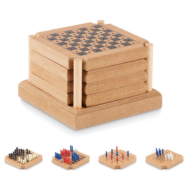 COASTGAME Set 4 bases de copo em cortiça - GiftRetail MO6382
