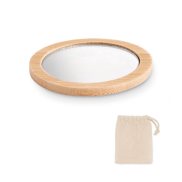 MALAY Espelho de maquilhagem bambu - GiftRetail MO6406