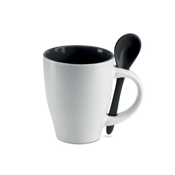 DUAL Caneca bicolor  colher 250 ml - GiftRetail MO7344