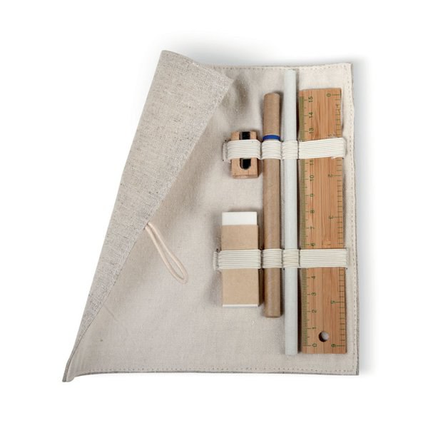 ECOSET Eco-Friendly Stationery Set with Cotton Pouch - GiftRetail MO7755