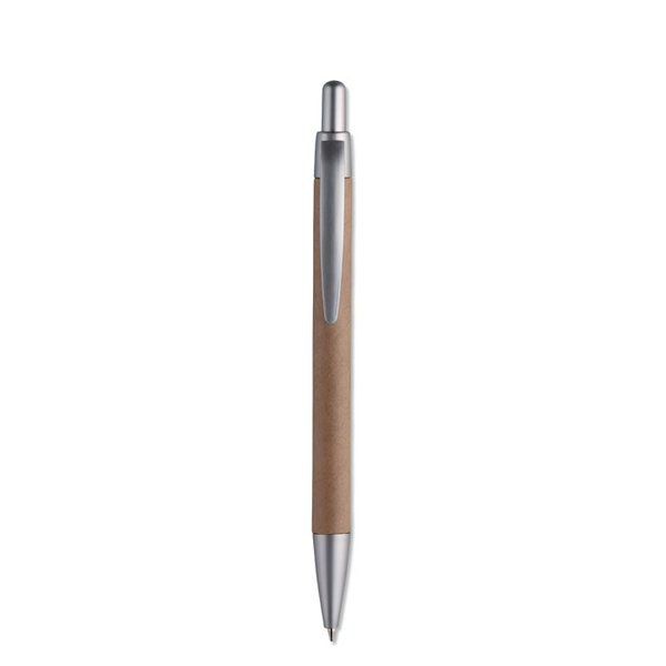 PUSHTON Eco-Friendly Push Type Ball Pen with Carton Barrel - GiftRetail MO8105