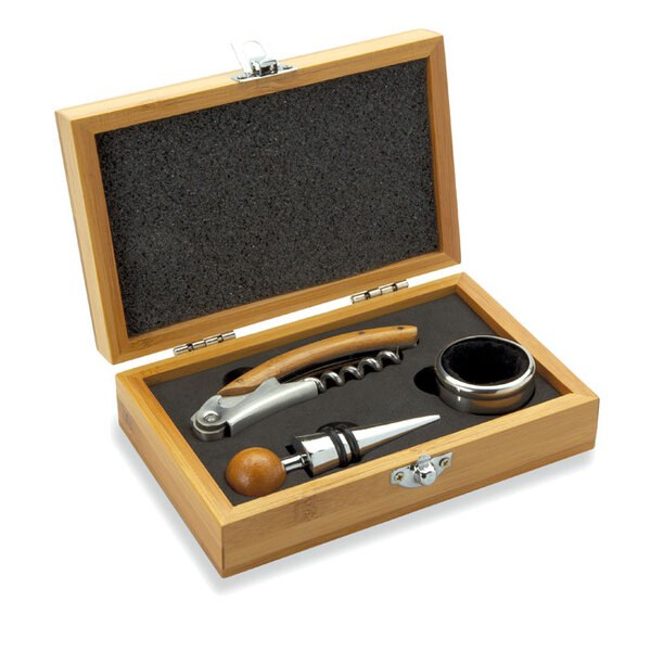 SONOMA Set de vinho em caixa de Bambu - GiftRetail MO8147