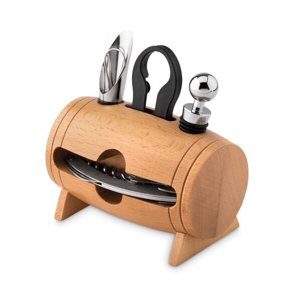 BOTA Set Vinho e suporte madeira - GiftRetail MO9523