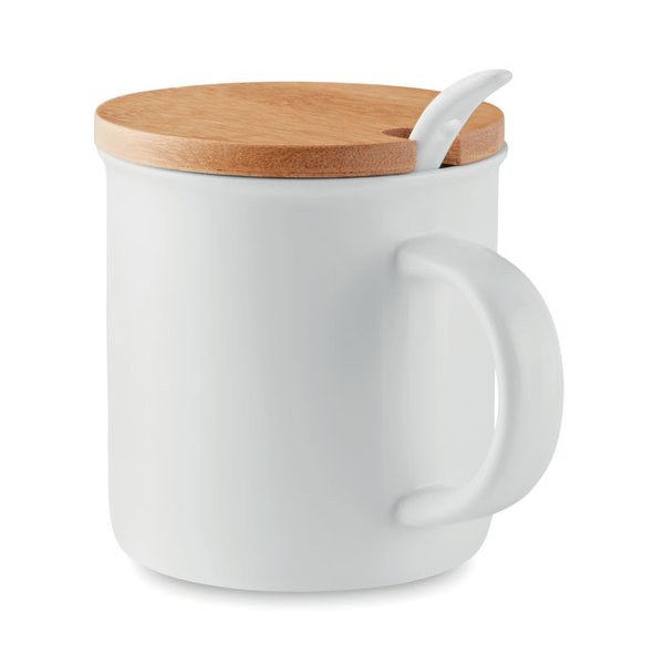 KENYA Caneca de porcelana com colher - GiftRetail MO9708