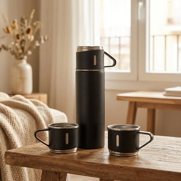 SHARM Conjunto garrafa e caneca aço - GiftRetail MO2116