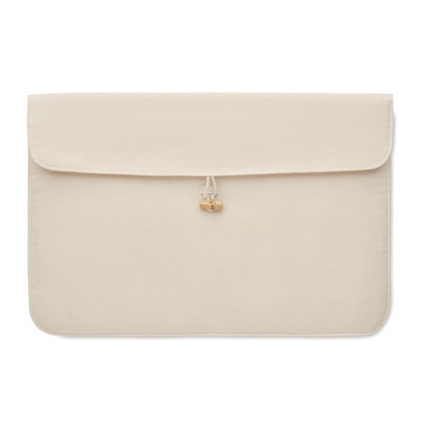 COTIN Eco-Friendly 15 Inch Cotton Laptop Pouch with Bamboo Button - GiftRetail MO2191
