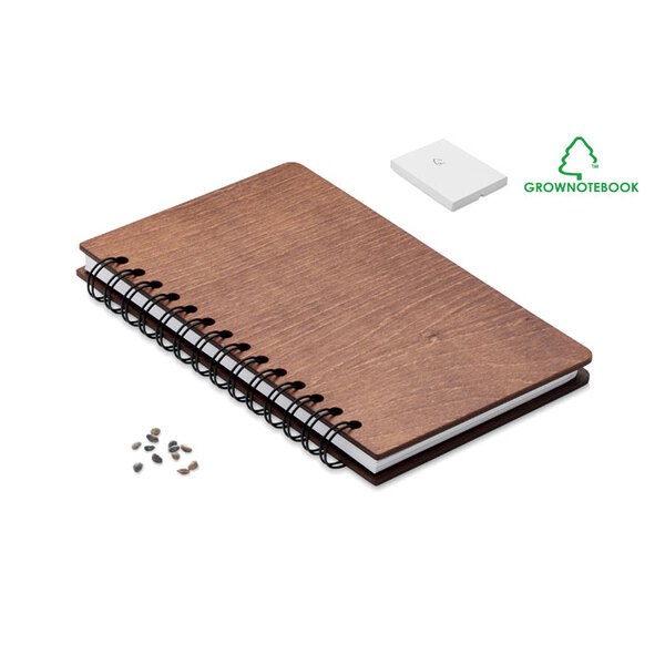 SAVAGE Caderno A5 GROWBOOK™ de bétula - GiftRetail MO2251