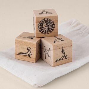Goya 50627 - Pine Wood Yoga Dice Game with Cotton Bag KALI