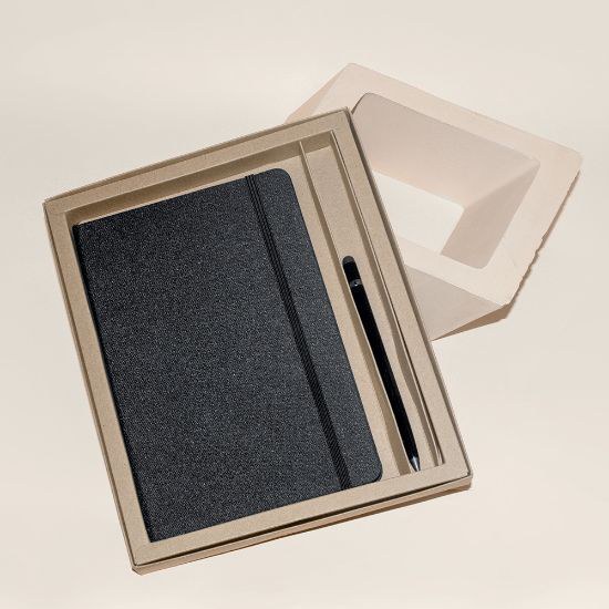 Goya 53586 - ECO RPET Notebook Set with Aluminum Pen NIGHTFALL