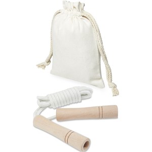 Denise wooden skipping rope in cotton pouch - EgotierPro 127020