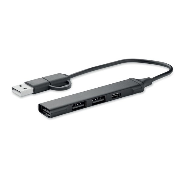 CURRENT Hub 4 portas USB 19 cm - GiftRetail MO2294