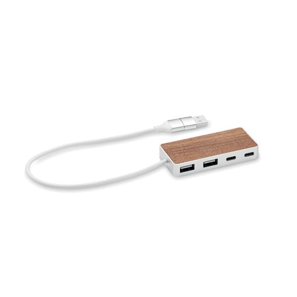 UBAH USB hub 4 ports 27,5 cm - GiftRetail MO2387