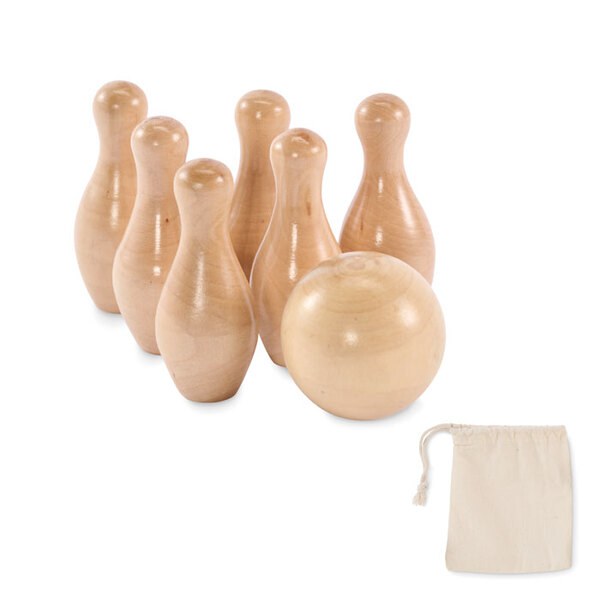 BOLITO Minijogo de bowling em madeira - GiftRetail MO2434