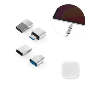 Conjunto de 2 adaptadores USB-A / USB-C em alumínio - Egotier 97090