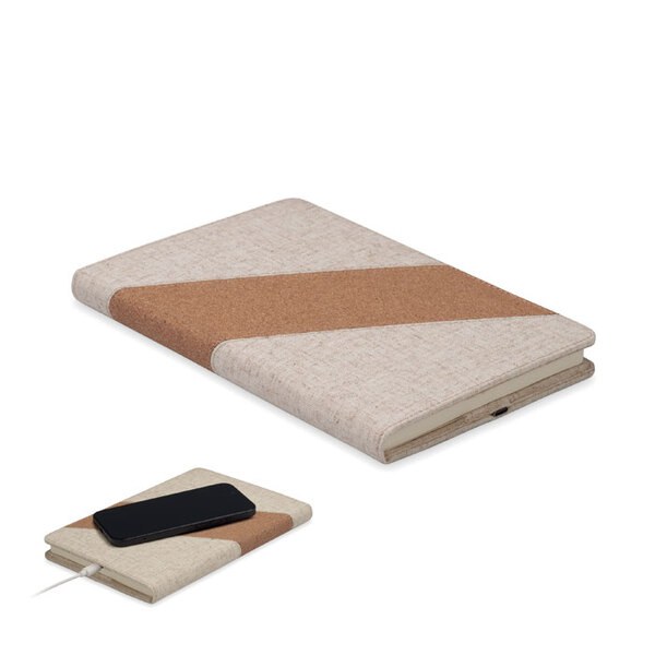 CORTONA Notebook A5 com carregador 15W - GiftRetail MO2734