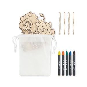 THEZOO Conjunto de pintura de madeira - GiftRetail MO2968