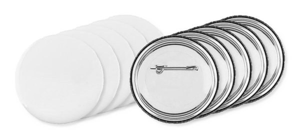 Pack of 5 GiftRetail MO9330 - PIN Customizable Pin Buttons with Paper Inlay