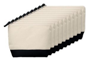 Pack of 100 GiftRetail MO9815 - KLEUREN Stylish Two-Tone Cotton Cosmetic Bag with Zipper