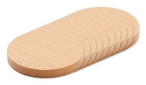 Pack of 100 GiftRetail MO9926 - DAKAI Eco-Friendly Bamboo Bottle Opener and Coaster Combo