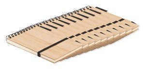Pack de 10 GiftRetail MO6528 - SONORABAM Set de bloco notas  bambu A6
