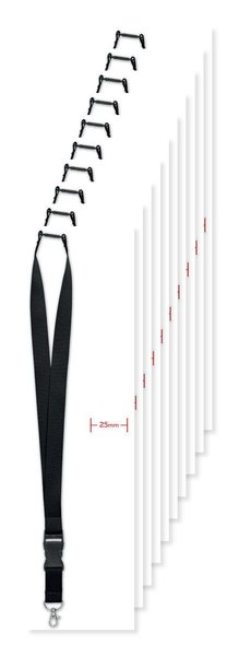 Pack de 10 GiftRetail MO9661 - WIDE LANY Lanyard 25mm gancho de metal