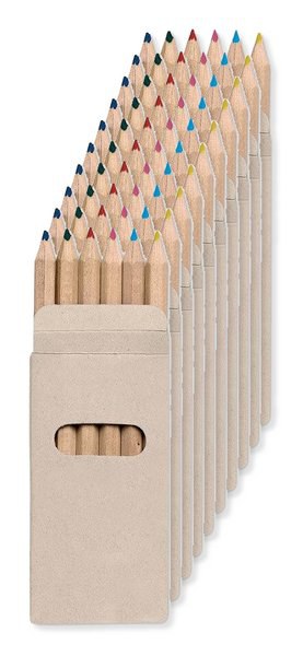 Pack de 100 GiftRetail KC2478 - ABIGAIL 6 Lápis de cor em caixa