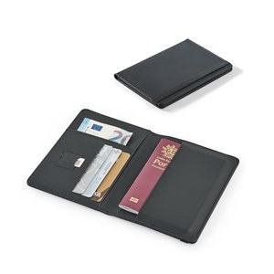 Porta passaporte em PU com elástico para fecho e diversos bolsos - Egotier 95129
